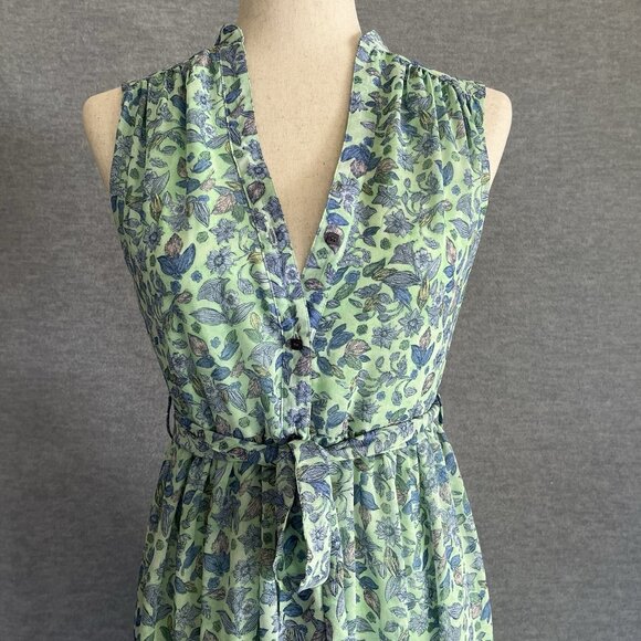 Colleen Atwood Alice in Wonderland Maxi Dress XS Sheer Whimsical Floral Garden - Picture 3 of 14